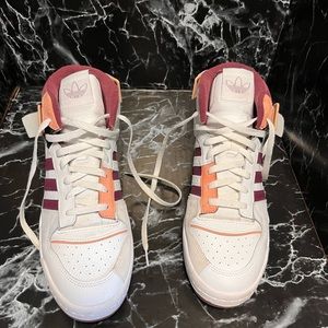 Adidas Forum Exhibit Mid Cloud White / Victory Crimson / Ambient Blush size 10
